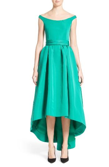 Women's Carolina Herrera Off The Shoulder Silk Faille Gown