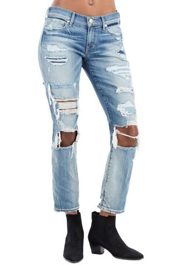 Women's True Religion Brand Jeans Ripped Straight Leg Jeans