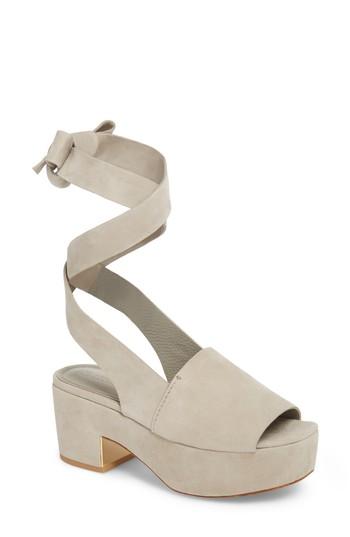 Women's Mercedes Castillo Darea Ankle Tie Platform Sandal .5 M - Grey