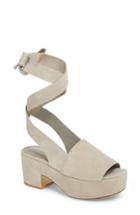 Women's Mercedes Castillo Darea Ankle Tie Platform Sandal .5 M - Grey