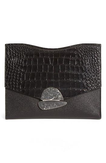 Proenza Schouler Medium Curl Leather Clutch - Black