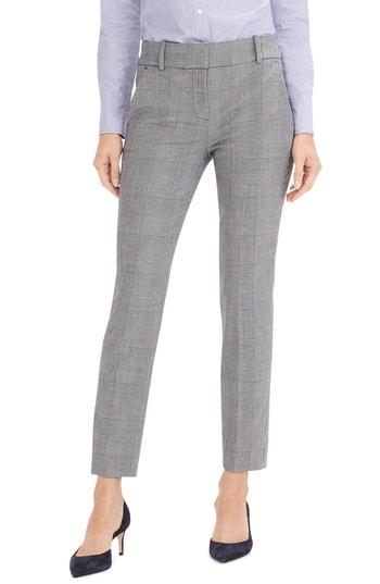 Women's J.crew Cameron Seasonless Glen Plaid Stretch Pants - Black