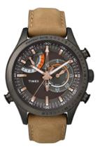 Men's Timex 'intelligent Quartz' Leather Strap Watch, 46mm