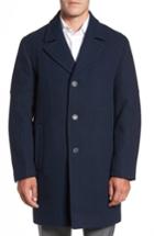 Men's Marc New York Herringbone Wool Blend Car Coat, Size - Blue