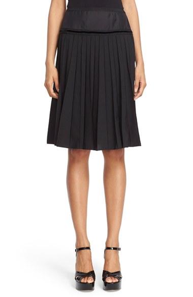 Women's Marc Jacobs Pleated Wool Blend A-line Skirt
