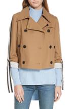 Women's Veronica Beard Mert Belt Sleeve Crop Trench Coat - Beige