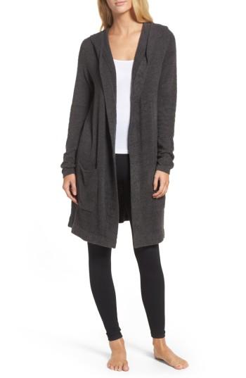 Women's Barefoot Dreams Cozychic Lite Coastal Hooded Cardigan - Grey
