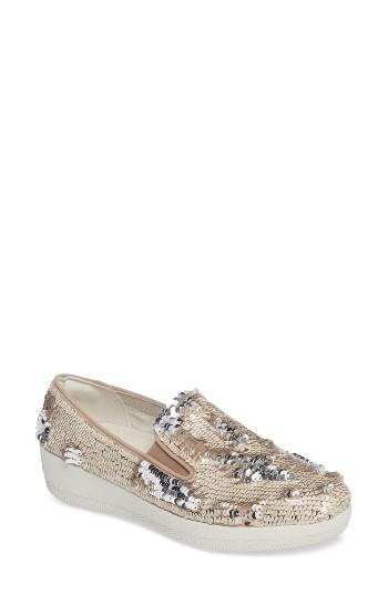 Women's Fitflop(tm) Superskate Sequin Slip-on Sneaker M - Beige