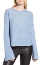 Women's Nordstrom Signature Cashmere & Silk Blend Plaited Pullover - Blue