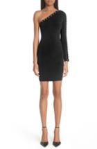 Women's Emporio Armani Velvet Wrap Bodice Body-con Dress Us / 38 It - Black