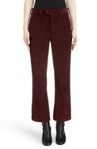 Women's Isabel Marant Mereo Velvet Crop Flare Pants Us / 34 Fr - Burgundy