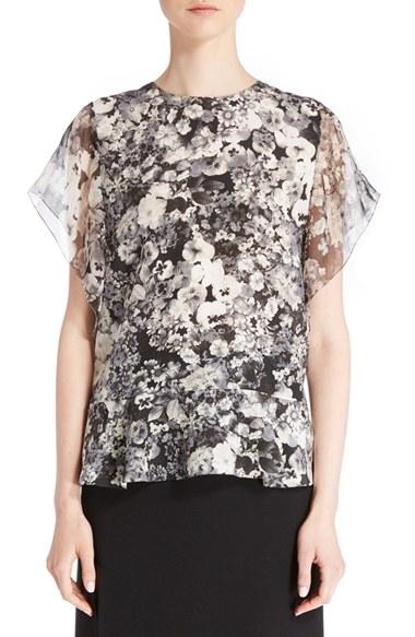 Women's Lanvin Floral Print Crepe De Chine Blouse