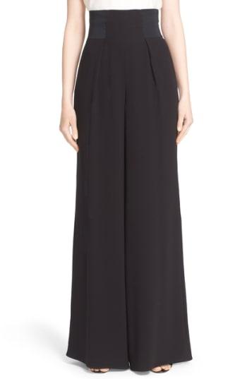 Women's St. John Collection Satin Back Crepe Pants - Black