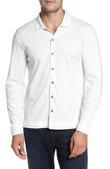Men's David Donahue Interlock Knit Sport Shirt, Size - White
