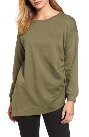 Women's Halogen Asymmetrical Tunic, Size - Green
