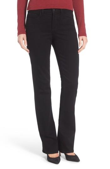 Petite Women's Nydj 'barbara' Stretch Bootcut Jeans P - Black