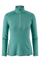 Women's Patagonia Capilene Thermal Weight Zip Neck Tee - Green