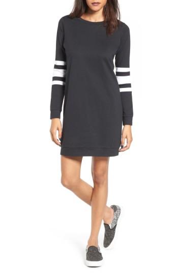 Women's Fire Sweatshirt Dress - Black