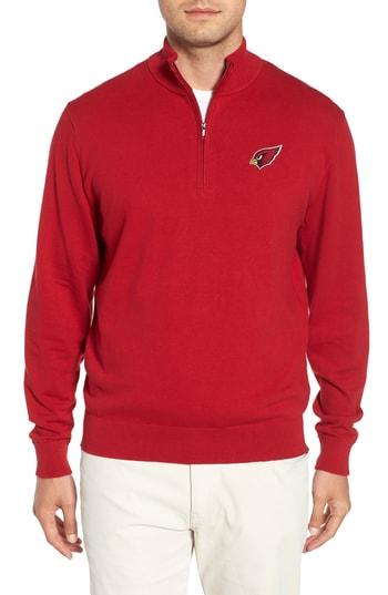 Men's Cutter & Buck Arizona Cardinals - Lakemont Regular Fit Quarter Zip Sweater - Red