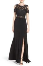 Women's Morgan & Co. Cold Shoulder Lace Gown