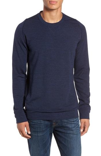 Men's Icebreaker Shifter Merino Wool Blend Crewneck Sweater - Blue