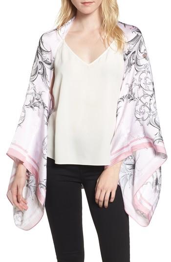 Women's Ted Baker London Enchanted Dream Silk Cape Scarf, Size - Pink
