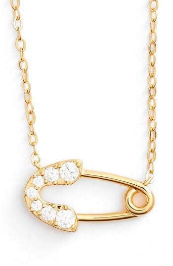 Women's Nadri Reminisce Crystal Safety Pin Pendant Necklace