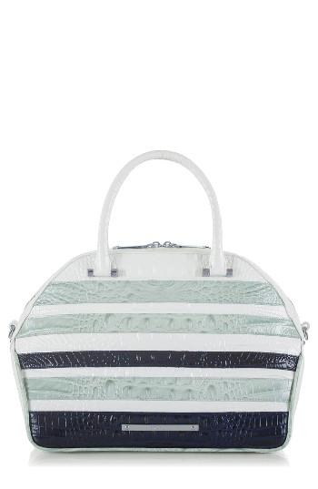 Brahmin Hudson Croc Embossed Leather Satchel - Blue