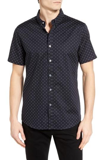 Men's 7 Diamonds Show Out Woven Shirt, Size - Blue