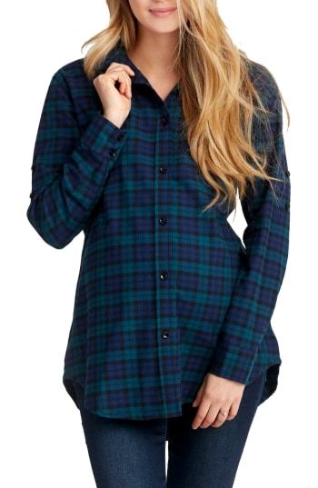 Women's Nom Maternity Sadie Maternity/nursing Shirt - Blue/green