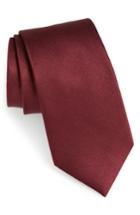 Men's The Tie Bar Solid Silk Tie, Size X-long X-long - Burgundy