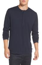 Men's French Connection Long-sleeve Henley T-shirt, Size - Blue