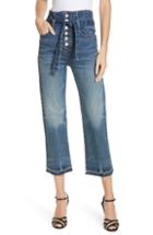 Women's Veronica Beard Marlene Corset Waist Straight Leg Jeans