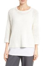 Women's Eileen Fisher Organic Cotton Sweater - White
