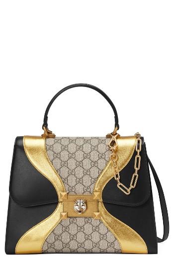 Gucci Iside Top Handle Gg Supreme & Leather Satchel - None