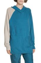 Women's Tibi Contrast Sleeve Hoodie, Size - Blue