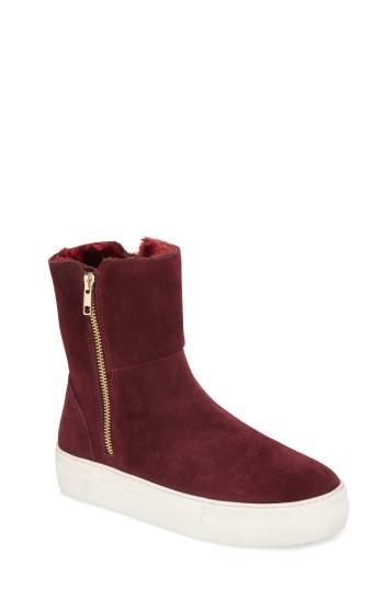 Women's Jslides Allie Faux Fur Lined Platform Boot .5 M - Burgundy