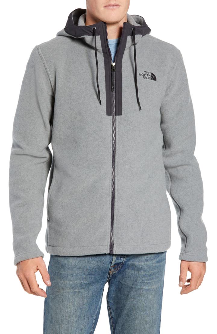 Men's The North Face Pyrite Sweater Knit Fleece Hoodie - Grey