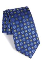 Men's Nordstrom Men's Shop Post Neat Medallion Silk Tie, Size X-long - Blue