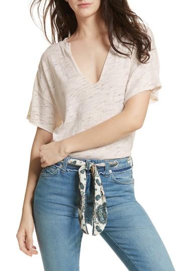 Women's Free People Maddie Burnout Tee, Size - White