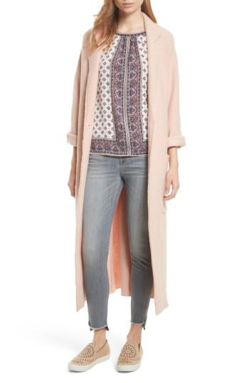 Women's Joie Rodina Long Wool Blend Coat - Pink