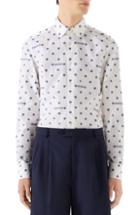 Men's Gucci Star Print Woven Shirt - White