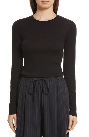 Women's Vince Long-sleeve Rib Tee - Black