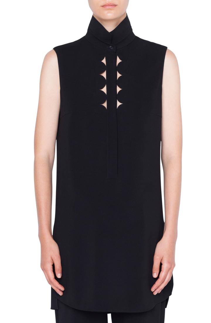 Women's Akris Punto Scallop Cutout Tunic - Black