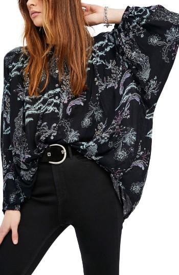 Women's Free People Metallic Blooms Top - Black