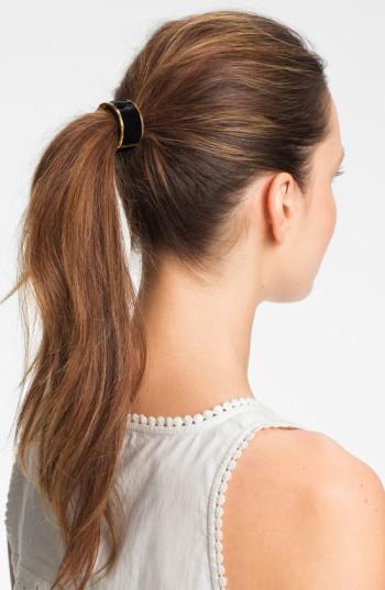 L. Erickson 'atelier' Enamel Cuff Ponytail Holder, Size - Black