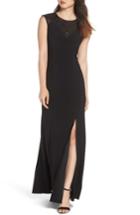 Women's Adrianna Papell Beaded Jersey Gown (similar To 14w) - Black