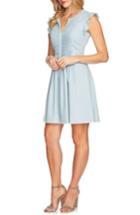 Women's Cece Pintuck Cotton Denim Fit And Flare Dress - Blue