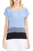 Women's Vince Camuto Veranda Tile Print Top, Size - Blue