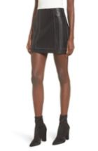 Women's 4si3nna Faux Leather Miniskirt - Black